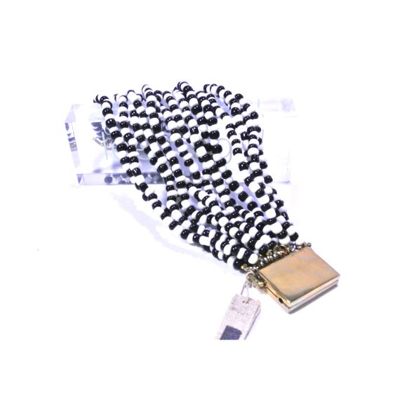 Neiman Marcus Lee Angel Women's Seed Bead Multi Strand Clasp Bracelet NWT 298 - Picture 2 of 9